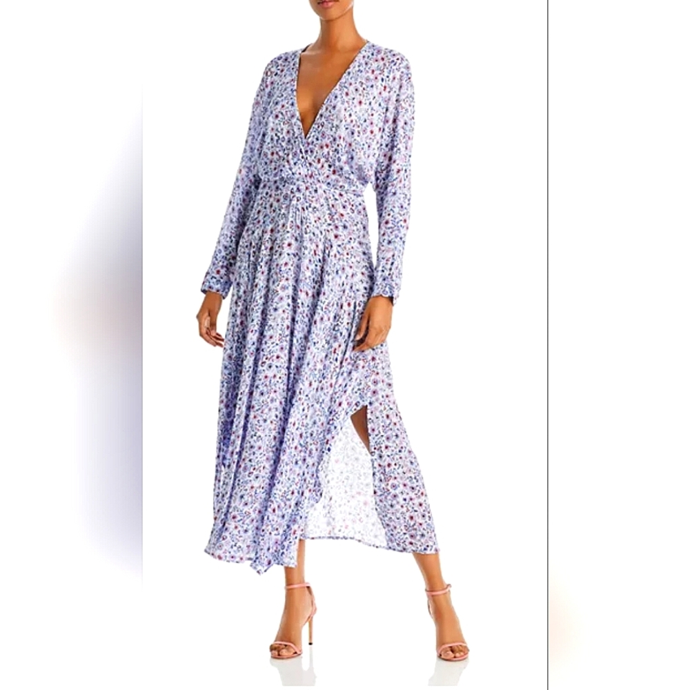 Poupette St. Barth Ilona Maxi Dress Women's M Light Blue Paisley Floral Lightwei - Picture 7 of 16